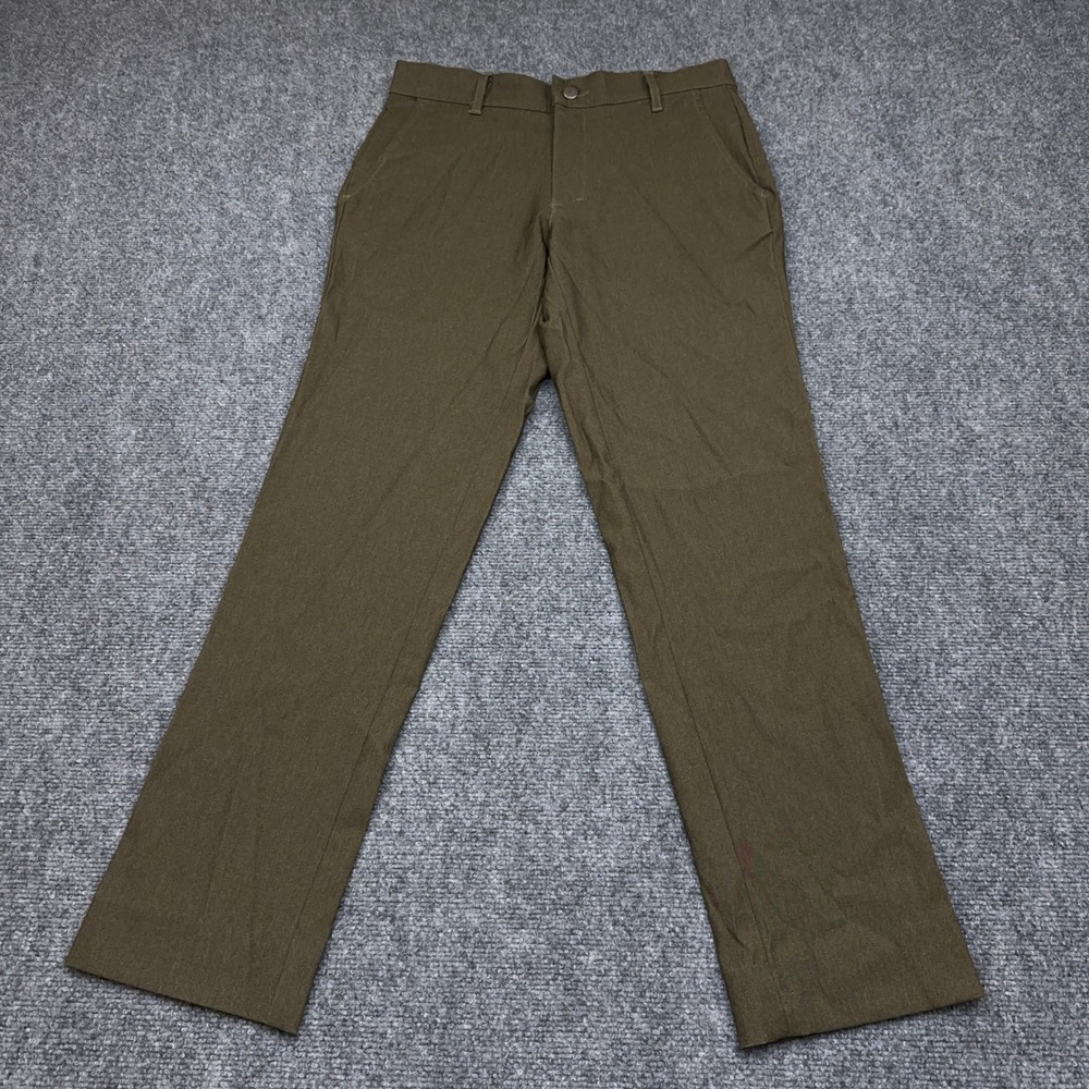 Mizzen+Main Performance Chino Pant Mens 30x30.5 Olive Green Stretch Wicking Golf